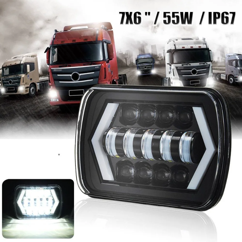

55W-7x6-039-039-5X7-034-LED-Projector-Headlight-Hi-Lo-Beam-Halo--For-Jeep-Cherokee-XJ Toyota Pickup for Toyota MR2 High Qual