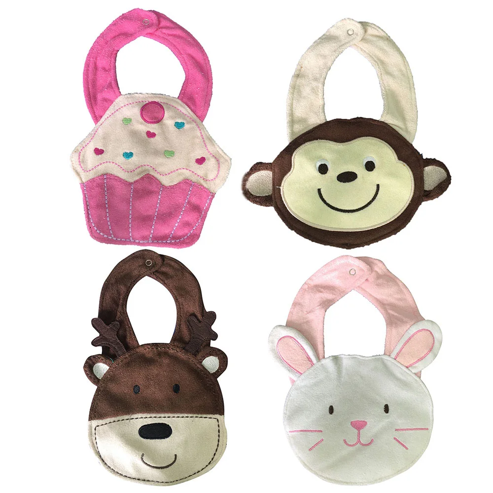 Cute Animal Baby Bibs Infant plush Toy Drool Waterproof Soft Organic Cotton double layers Newborn Feeding Eating Drooling Towel | Игрушки и