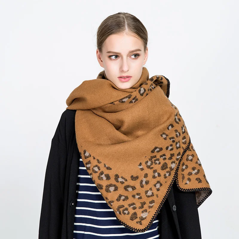 Muchique Pashmina Blanket Scarf Women Winter Scarves Warm Leopard Print