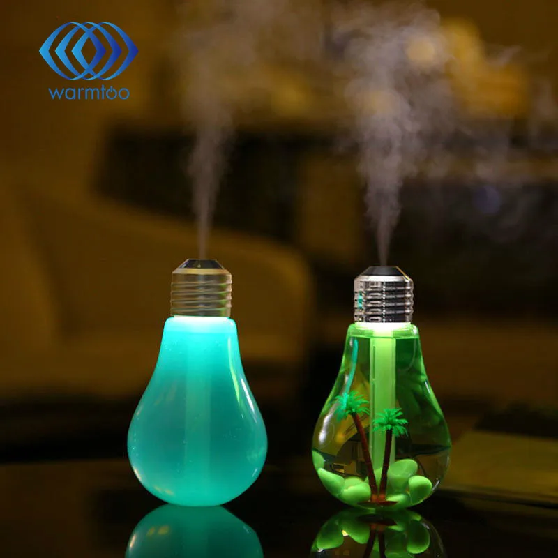 

USB ultrasonic humidifier home office Mini aromatherapy colorful LED night light bulb aromatherapy atomizer bottle 400ml