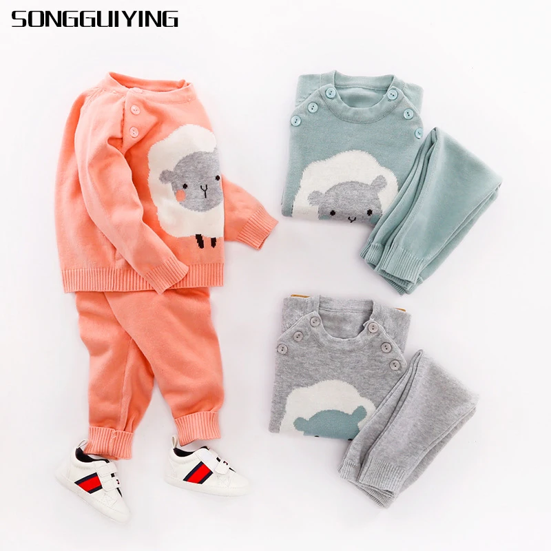 SONGGUIYING A197 Baby Boy Set Wool Knitted Sweater Girls Boys Sets