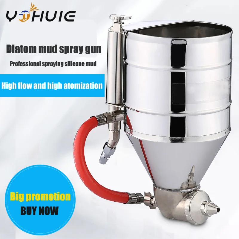 YOHUIE 3000 мл нержавеющая сталь HVLP Аэрограф диатомовые грязи sandblast реальный камень