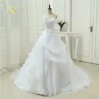 Vestido De Noiva EINE linie Eine Schulter Braut Applique Spitze Organza Robe De Mariage Vintage Hochzeit Kleider 2019 OW4042 Plus größe