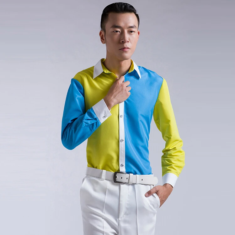 S-3XL! Новая мужская рубашка с длинными рукавами сфотографированная фото студия хор Jieke рубашка костюмы сценические костюмы строгая сорочка