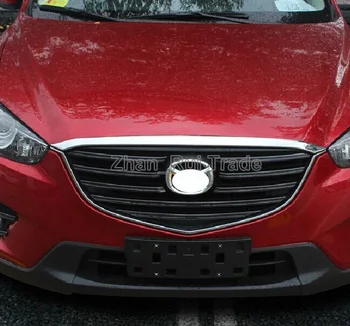 

For Mazda CX-5 CX5 2015 2016 ABS Chrome Front Grille Around Hood Trim