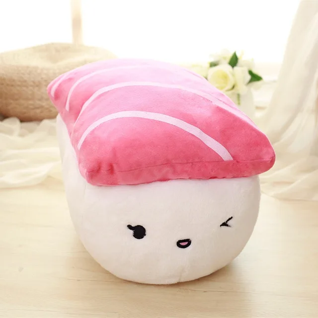 1 шт. 40 см креативные японские суши плюшевые игрушки в форме Мягкие диванные подушки Kawaii Подушка имитация кукла для еды подарок для девочек Дети - Цвет: Розовый