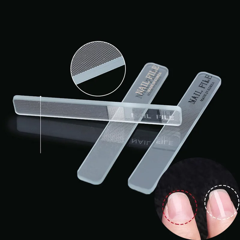Профессиональная нано стеклянная пилка для ногтей прозрачная шлифовальная Полировка Шлифовка ногтей маникюр