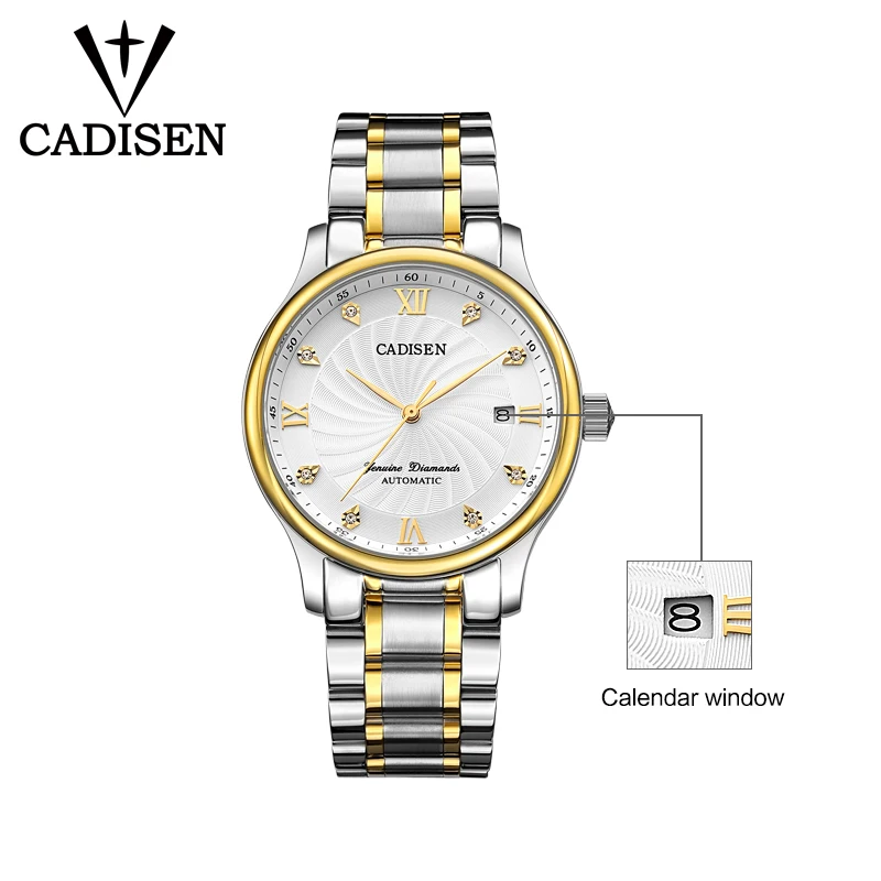 2018 CADISEN Brand Men Mechanical Watch Automatic Role Date Fashione luxury Submariner Clock Male Reloj Hombre Relogio Masculino