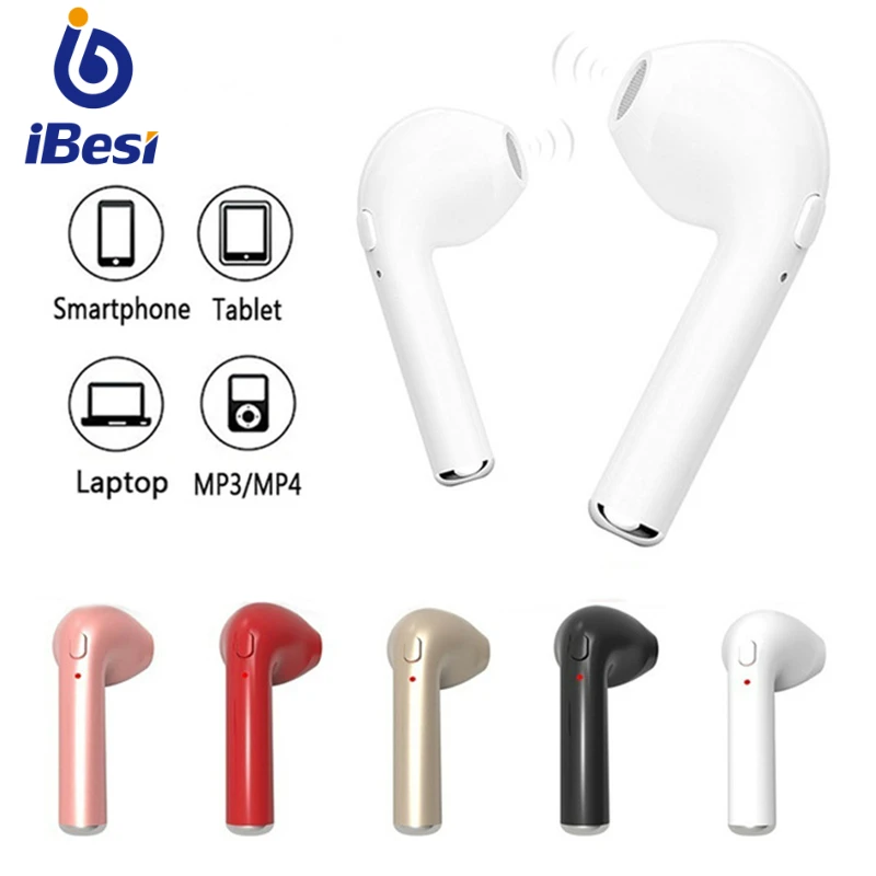 I7 Bluetooth Headphones Wireless Earphones Earbuds Sport Handsfree Bass Headset With Mic For Xiaomi Iphone All - Earphones & Headphones AliExpress