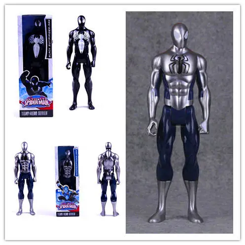 

Newest Avengers 3 Infinity War Spider-Man Action Figure Toy PVC Black and White SpiderMan Movable joint Model kids Toys 30cm