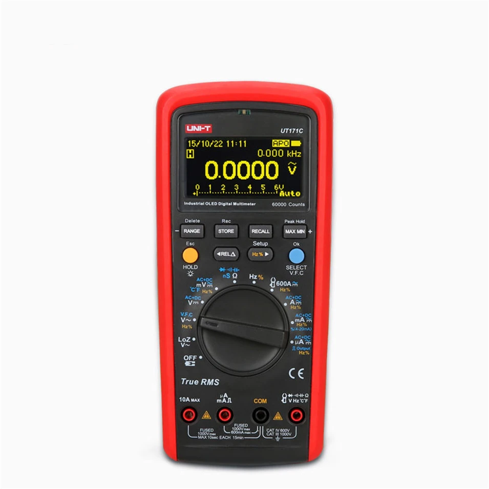 

UNI-T UT171C Industrial True RMS Digital Multimeters Admittance nS Temperature AC LoZ Measure Square Wave Li-Battery USB NCV