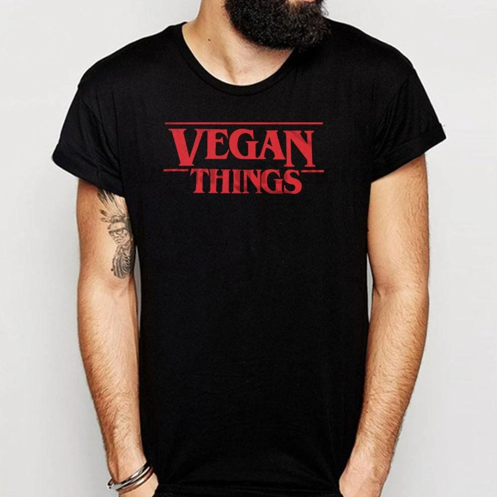 Vegan вещи Вдохновленный Странные Вещи Логотип Мужская футболка | одежда