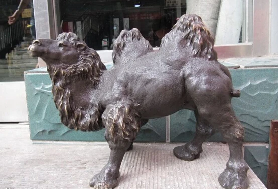 

150401 S0205 13"Signed Bronze Copper Statue Art desert camel Sculpture discount 30% (C0324)