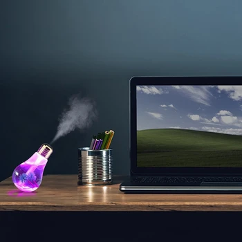 

USB powered discoloration bulb humidifier ultra quiet 7-color night light