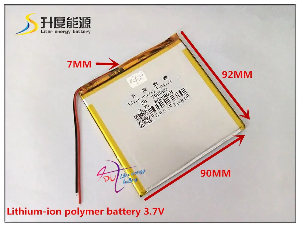 3,7 V 8000 mAH SD 709092 полимерный литий-ионный/литий-ионный аккумулятор для планшетных ПК, power bank; динамик; Контрольное устройство