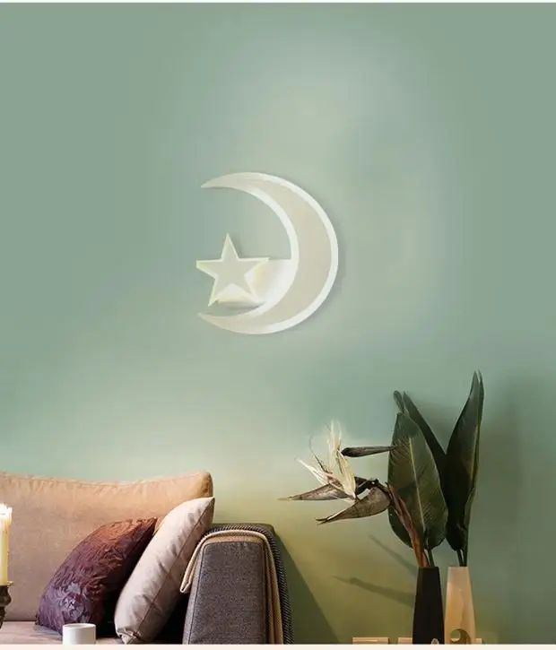 Светодиодный настенный светильник в виде звезды и Луны для детской комнаты, спальни, гостиной, коридора, коридора, креативные Настенные светильники в виде звезды и Луны, ZA425650