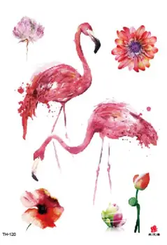 

Temporary Tatoo Fake Tattoo Sticker Flamingo Bird Flower Rose Tattoos Stickers Tatouage Waterproof Flash Tatto For Women Girl