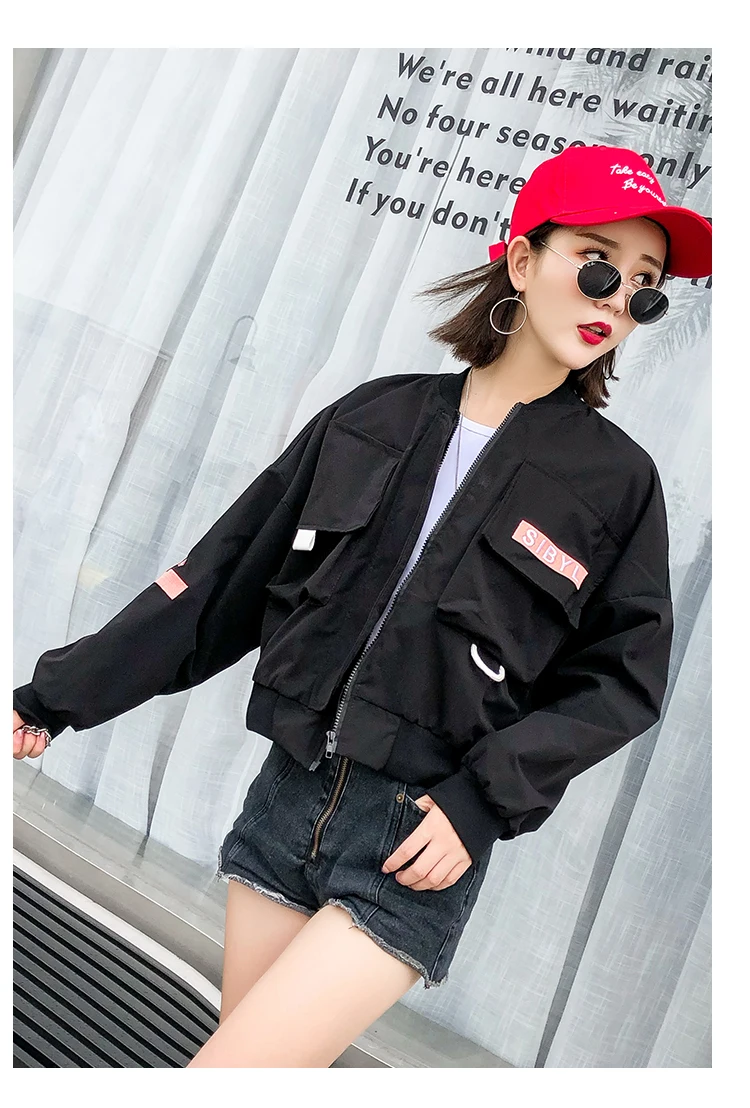 Женские бейсбольные куртки жакет, женский пиджак корейская мода Молодежный бомбер уличная короткая куртка