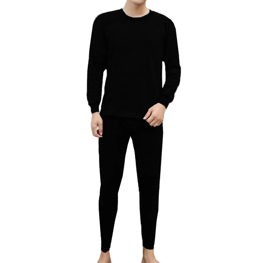 

ropa hombre tracksuit men moletom feminino inverno busos para hombre Men's Winter Thermal Underwear Suit Circular Collar Pure