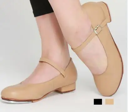 

Clearance Sale.Brand New Cow Leather Women's Tap Dance Shoes Plus Size Girls Clogging Tap Dancing Shoes Tan Colors Size 39 42