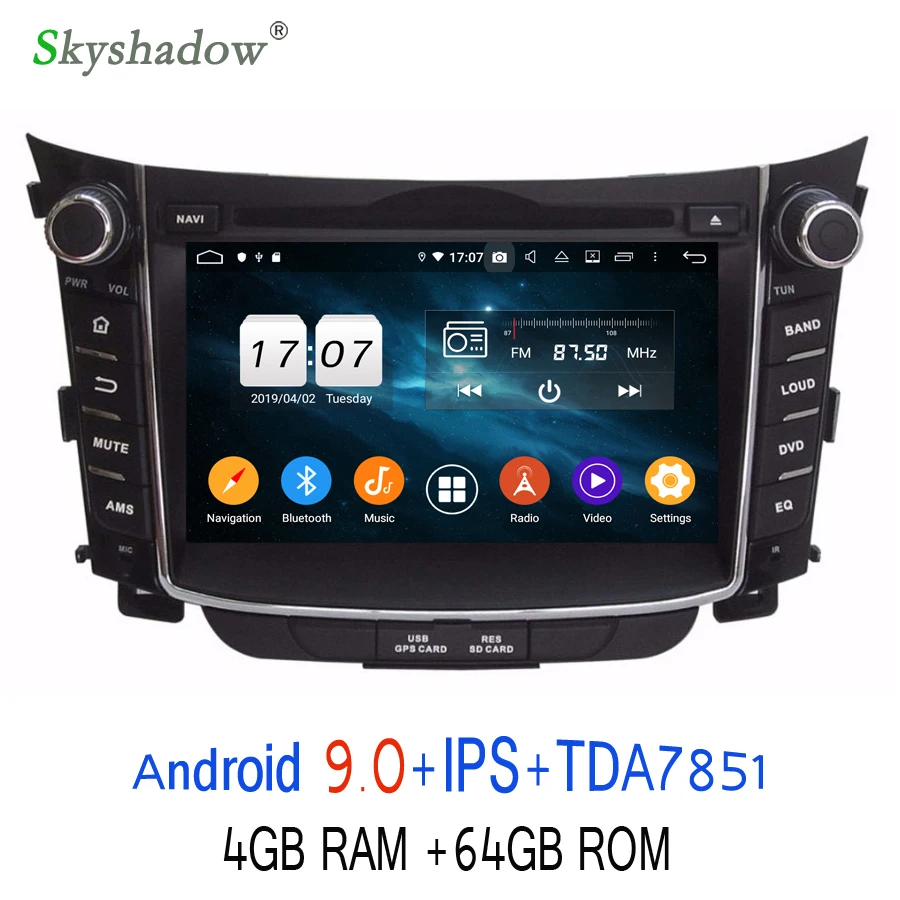 Flash Deal DSP 2DIN Android 9.0 Octa Core 64GB ROM For Hyundai I30 2011 - 2014 Car DVD Player GPS Glonass Map RDS Radio wifi 4G Bluetooth 3