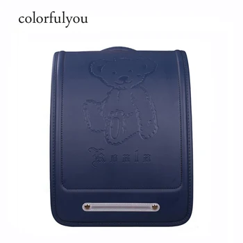 

Japanese school bag Children waterproof PU School Bags girls and boys Orthopedic School Backpacks Kids Cartoon bear Bolsas