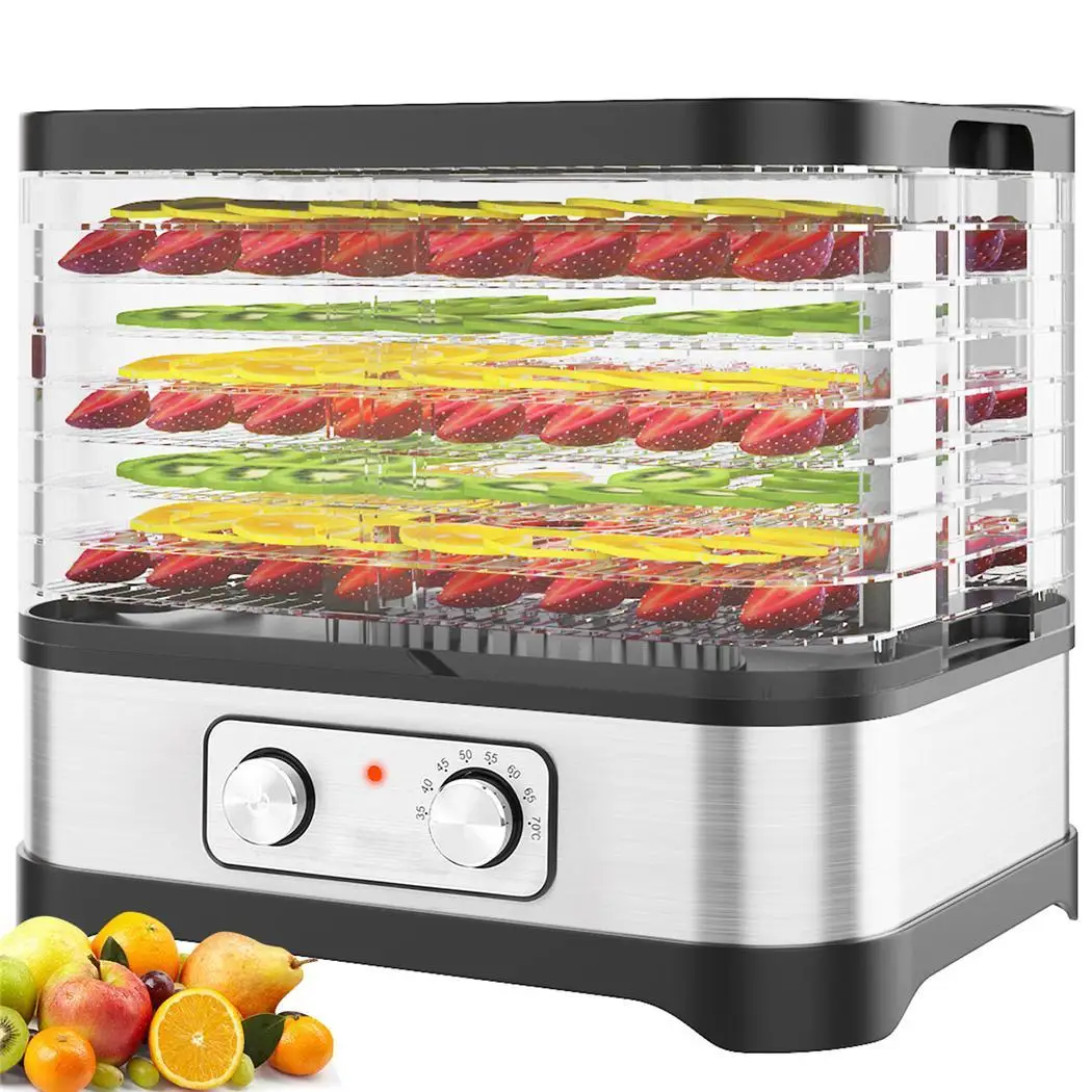 

Stackable Trays Food Dehydrator Machine Electric Multi-layer Food Preserver Stainless Steel Plastic US / EU / UK Plug 400W