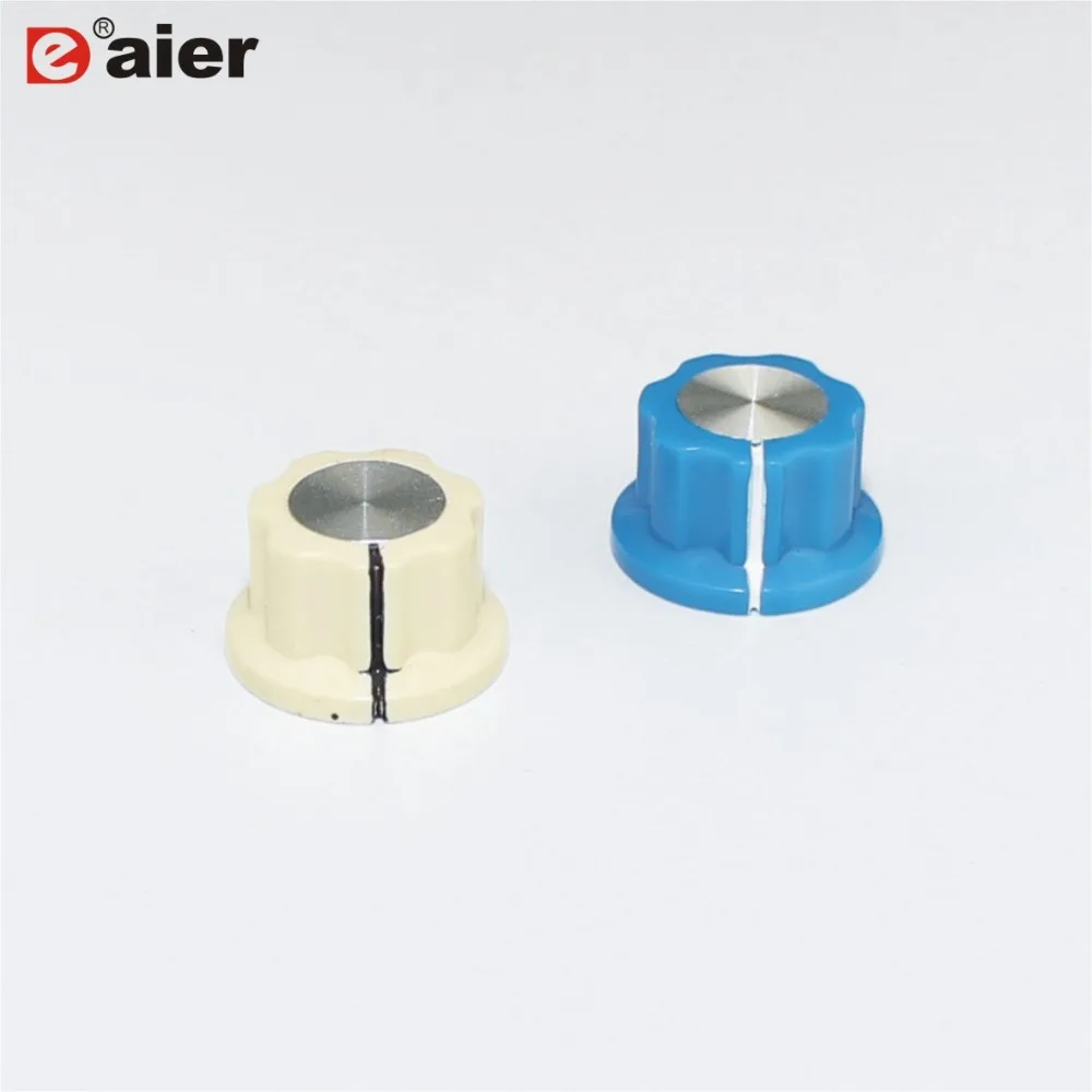 

100PCS MF-A01P colorful guitar fluted plastic volume knob with aluminum cap