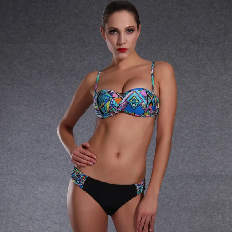 

Brazilian Bikini 2017 Swimsuit Two Piece Swimwear Women Low Waist Bathing Suit Push Up Swimming Suit Beach Bikinis Set Blue