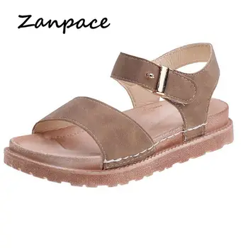 

Thick-soled Sandals Womens 2019 Summer New Gladiator Buckle Strap Womens Shoes Casual Med Heel Beach Platform Sandals Women