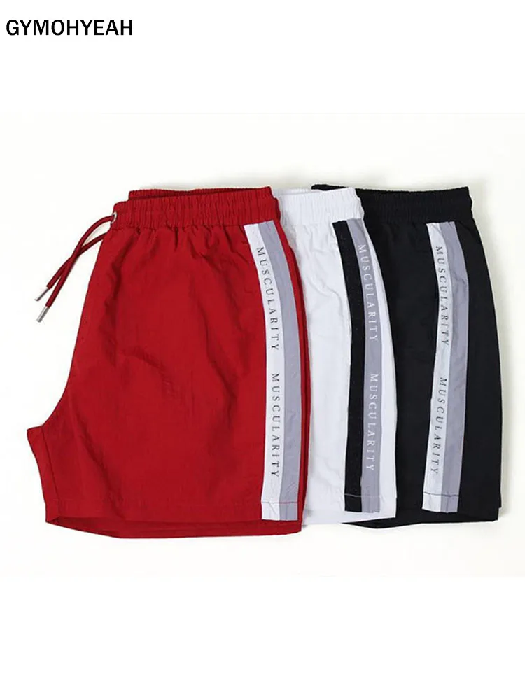 GYMOHYEAH, новинка, мужские шорты, укороченные, для тренажерного зала, для фитнеса, бодибилдинга, повседневные, для бега, для тренировок, Брендовые спортивные шорты, мужские спортивные штаны