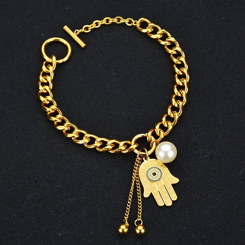 Personality-Luck-Hand-of-Fatima-Christian-Jewelry-Hamsa-Hand-Pendant-Gold-Color-Stainless-Steel-Link-Bracelets (4)
