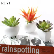 Моделирование Цветок суккулент холодильник бонсай магнит маленький бонсай зеленое растение гостиная сад Декоративные искусственные цветы