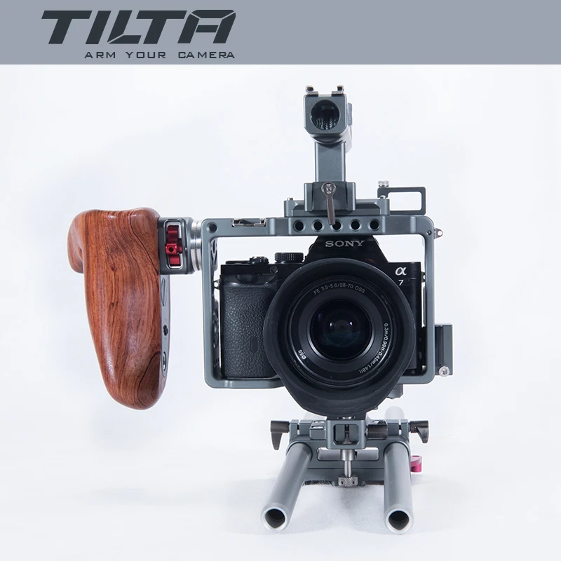 

NEW Tilta ES-T17-A A7 A7S A72 A7R A7R2 Rig Cage + Baseplate +NEW Wooden Handle For SONY A7 series camera TILTA ES-T17A