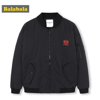 

Balabala Kids Boy Long Jacket Baseball Jacket Children Teenager Boys Full-Zip Jacket Outwear Coat Clothes Clothing Spring Autumn