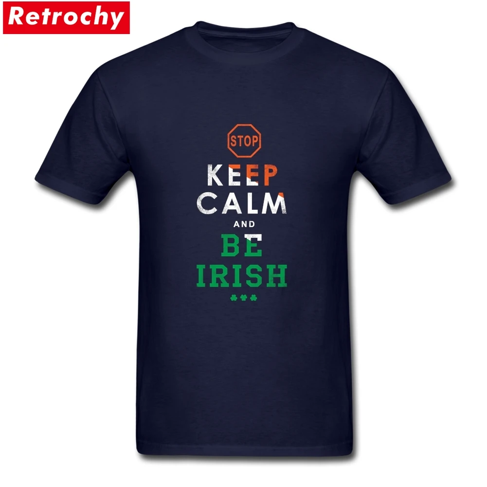 Стандартная футболка с надписью KEEP CALM and Be ирландские простая хлопковая