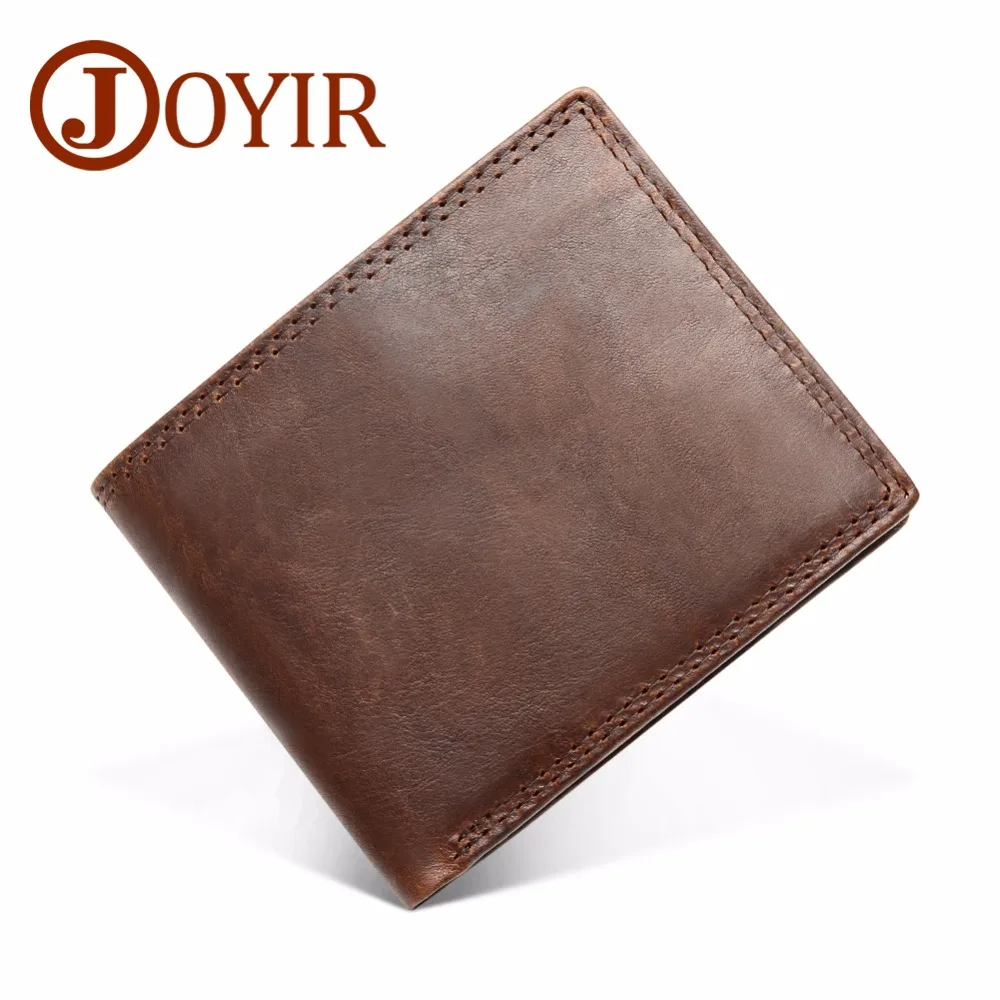 

Men Wallet Crazy Horse Leather Wallet Genuine Leather Vintage Card Holder Coin Purse Coin Pocket Wallets Men's Purse