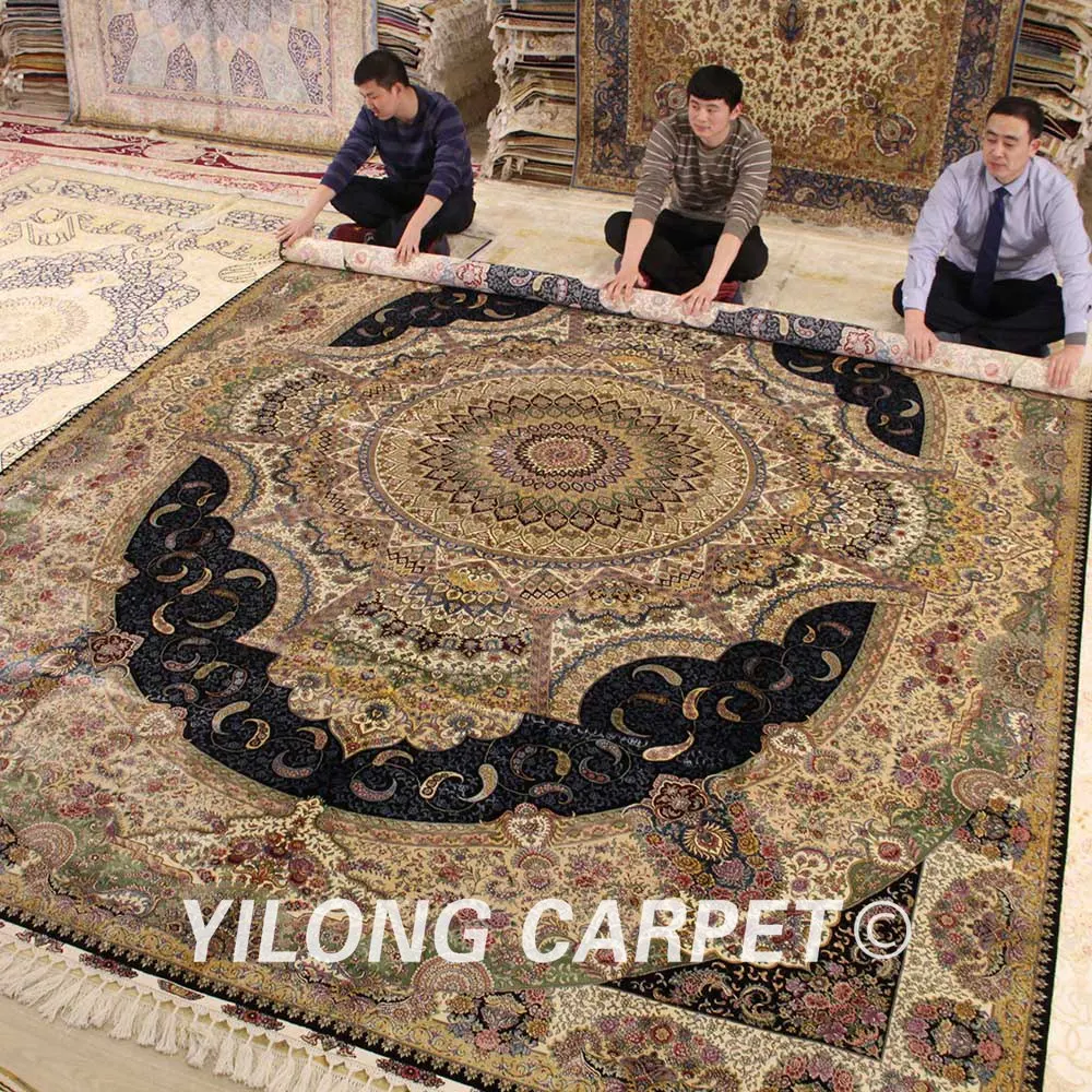 Yilong 10'x14' одежда высшего качества Турция oriental ковры персидские шелковые ручной работы шелковый ковер (YWX002A-10x14)