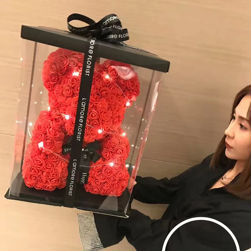 Wholesale Big Teddy Rose Bear With Box Luxurious Of Roses Flowers Artificial Christmas Valentine Gift | Дом и сад