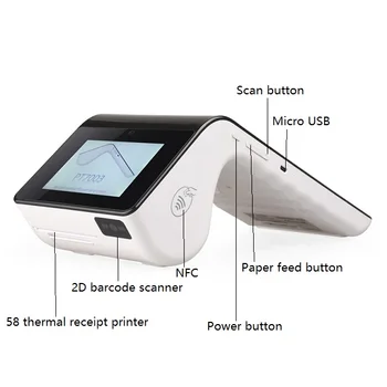 

OEM Touchscreen Handheld POS machine system QR code mobile android pos terminal