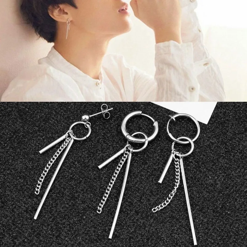 

1pc Fashion 3 Types Earrings Album Bangtan Boys Accesorios Tassel Korean Earrings Men Womens Tassels Dangle Earrings Circle