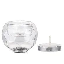 Алмазные стеклянные лампы-свечи Рождественская стеклянная ваза Держатель Для tealight с белым бриллиантом Снежинка дизайн рождественские свечи обеденные@ 40