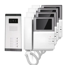 El Envío de fress de Mano 4.3 “Pantalla a Color TFT de Video de La Puerta Teléfono Intercom Timbre de La Cámara Al Aire Libre para 4 Casa de La Familia ENVÍO LIBRE
