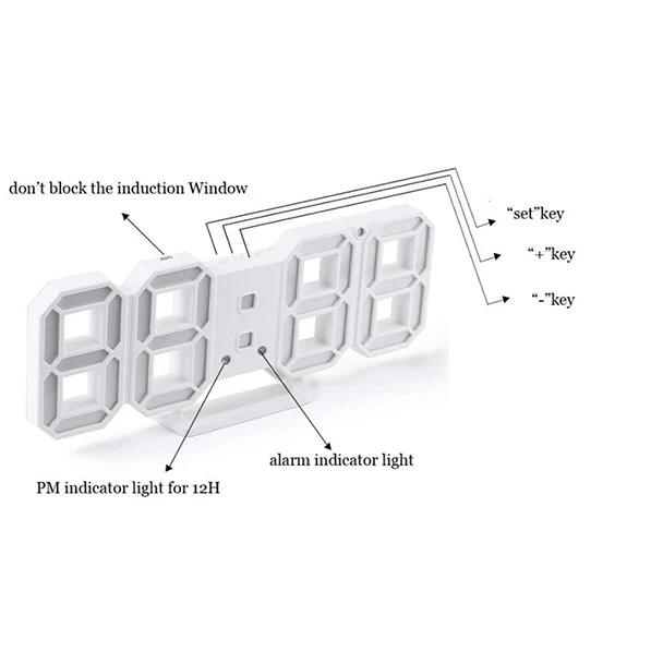 Практичные настольные настенные цифровые светодиодные часы будильник часы 24/12 часов Дисплей Акриловые для чтения детей студентов 2018