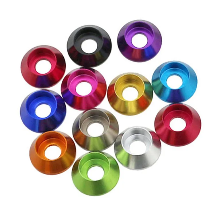 

M2 M2.5 M3 M4 Aluminum Washer Countersunk Cap Head Screw Bolt Washer Multi-Color QTY 20