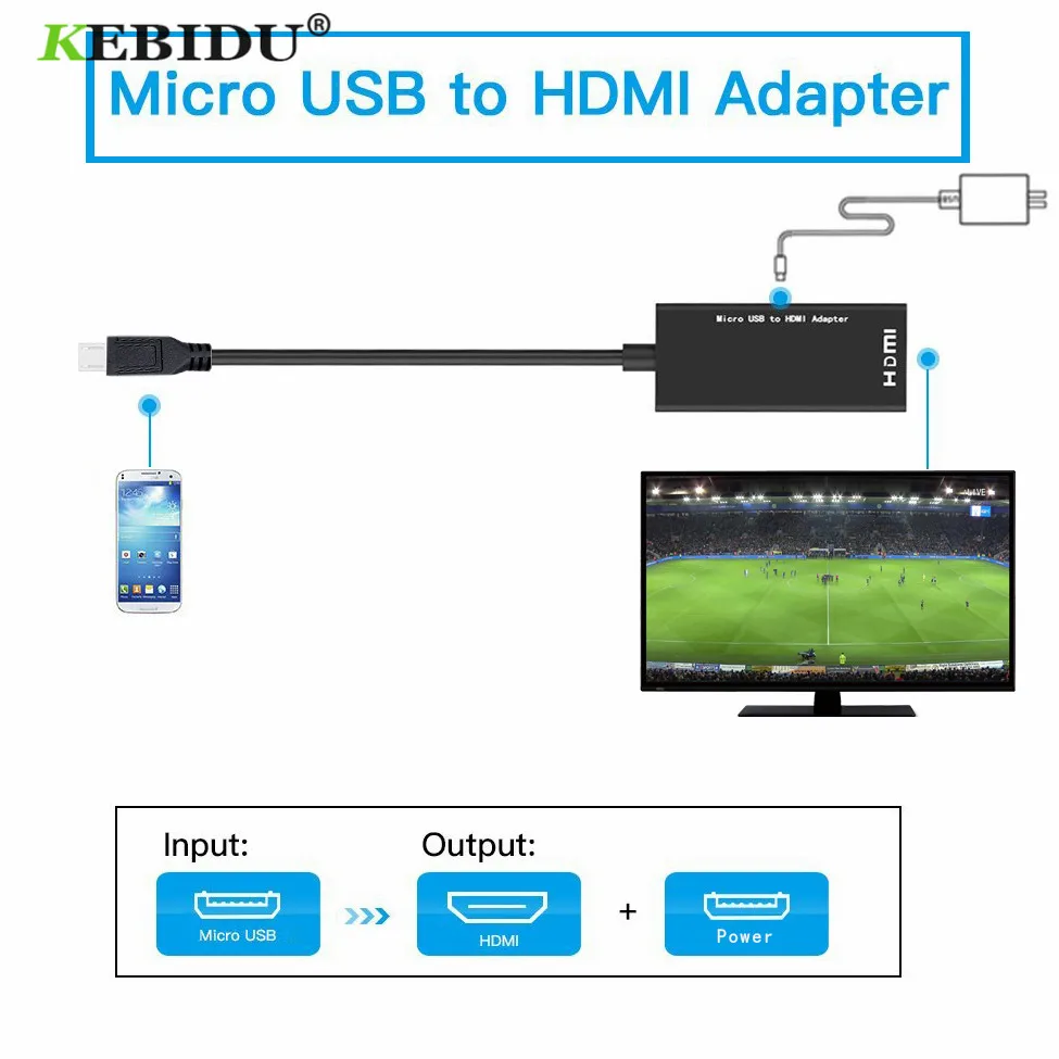 KEBIDU HD 1080P Micro USB к HDMI Женский Кабель-адаптер для MHL устройства Адаптеры HDTV для samsung Galaxy HUAWEI