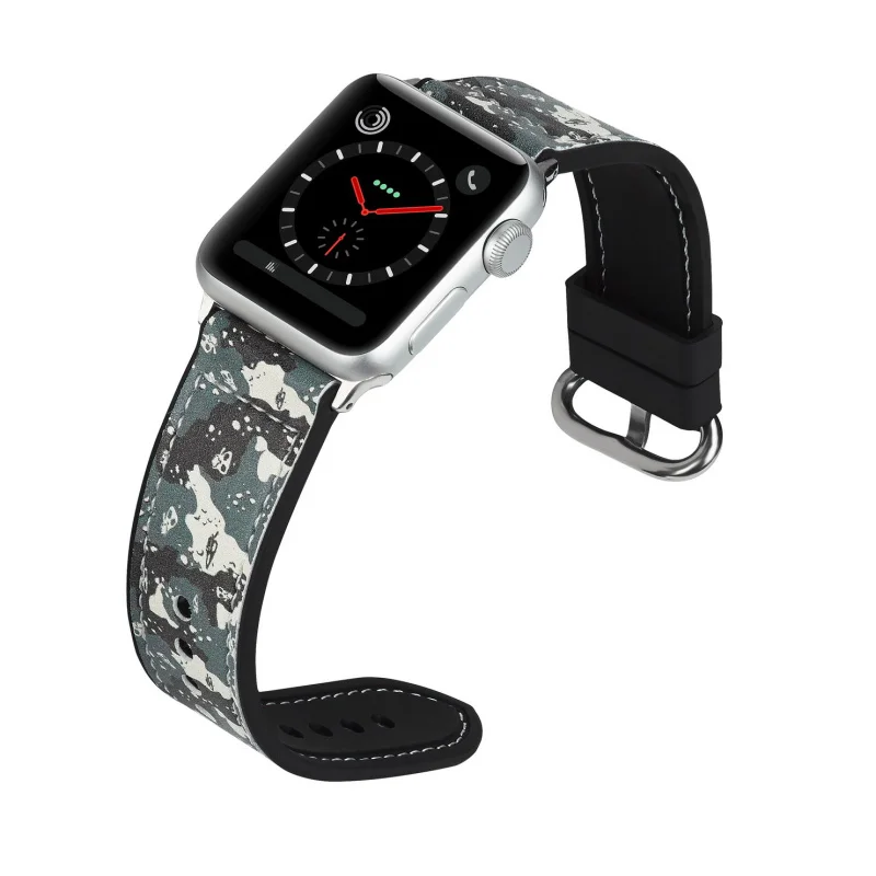 Силиконовый кожаный ремешок с цветами кактуса для часов Apple Watch 42 мм 38 мм ремешок для iWatch 4 5 40 мм 44 мм спортивная серия 1 2 3 ремешок - Цвет: Style 9