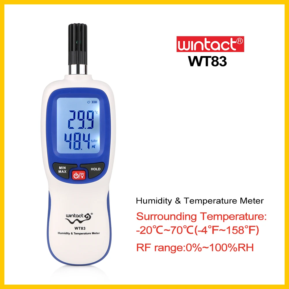 

WINTACT Digital LCD Thermometer Hygrometer temperature Indoor Outdoor Humidity meter tester monitor WT83