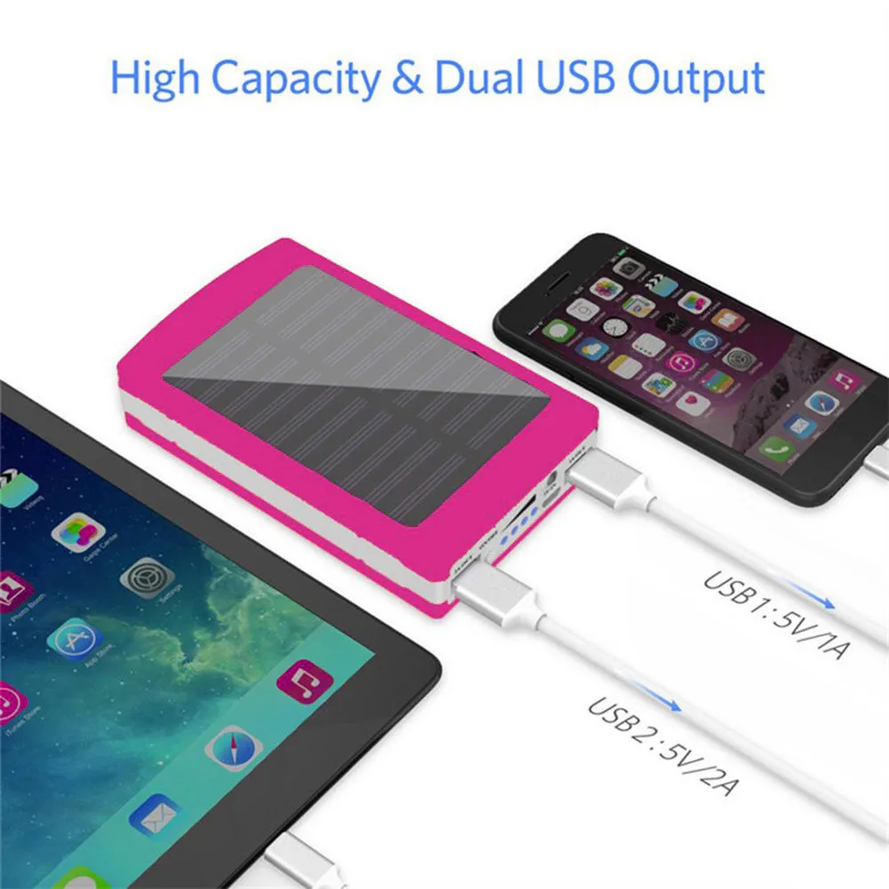 

2018 New Style Solar LED Portable Dual USB Power Bank 5x18650 External Battery Charger DIY Box Case battery not included