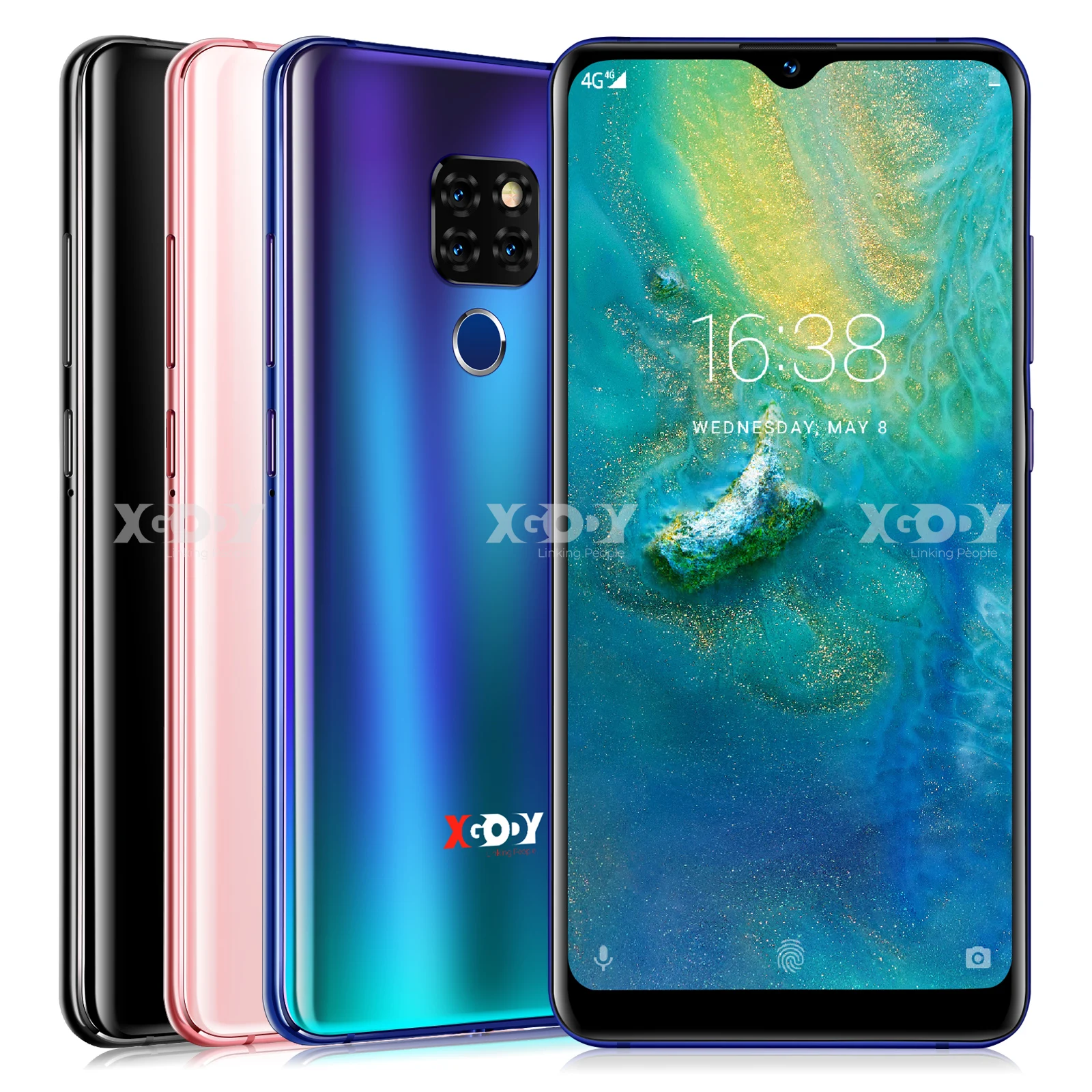 Xgody Smartphone Quad Core Android 9,0 de 3500 mAh teléfono móvil 2 GB + 16 GB 6,26 pulgadas 19:9 pantalla Cámara Dual teléfono Móvil 4G Mate 20